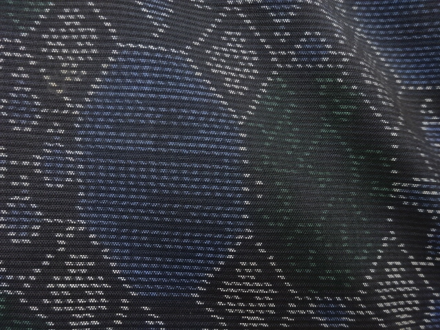 JAPANESE KIMONO / ANTIQUE KIMONO / SILK / DORO OSHIMA TSUMUGI / WOVEN KIKKO & ARABESQUE & MAPLE